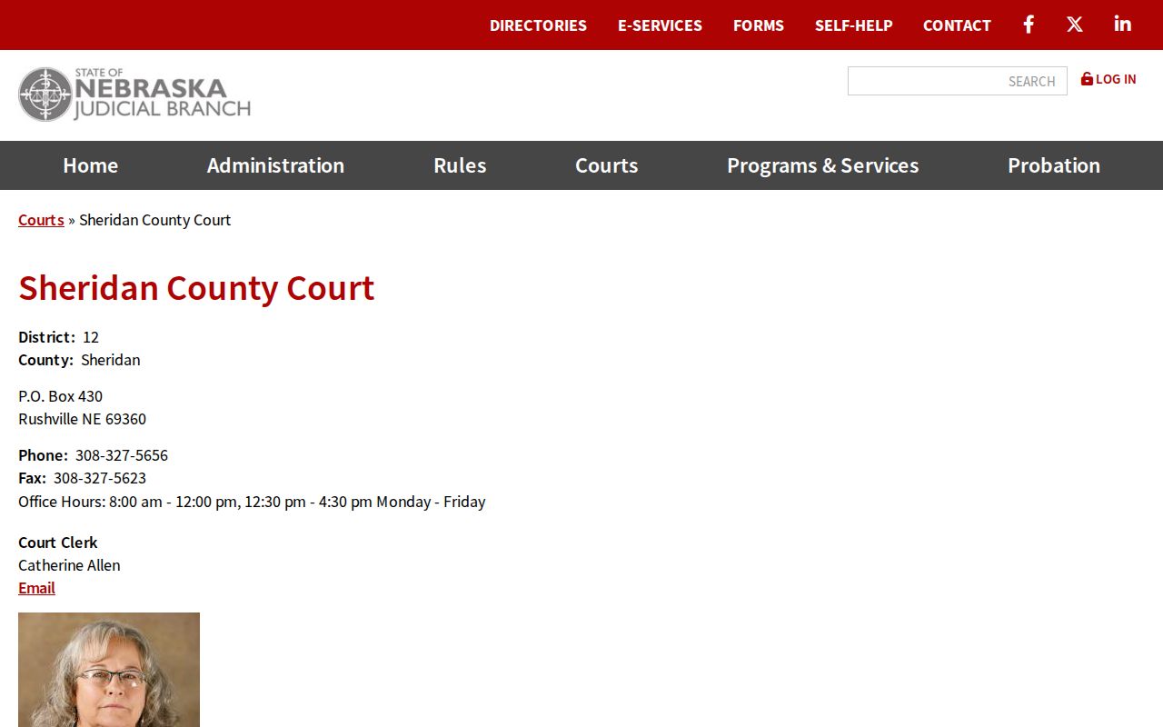 Sheridan County city court warrant and state court directory