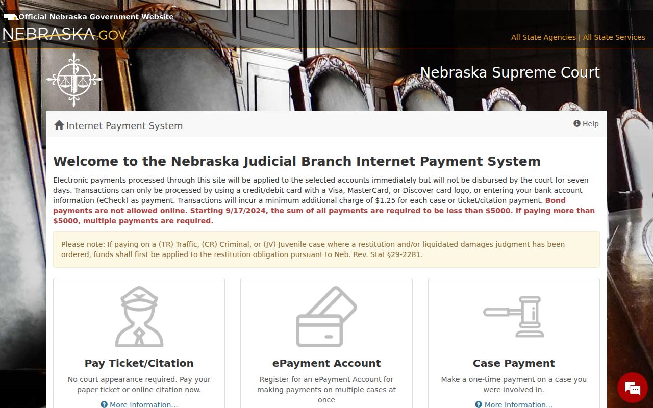 Sheridan County traffic warrant records and Nebraska court payment options