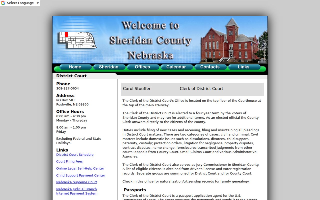 Rushville warrant records and Sheridan County District Court